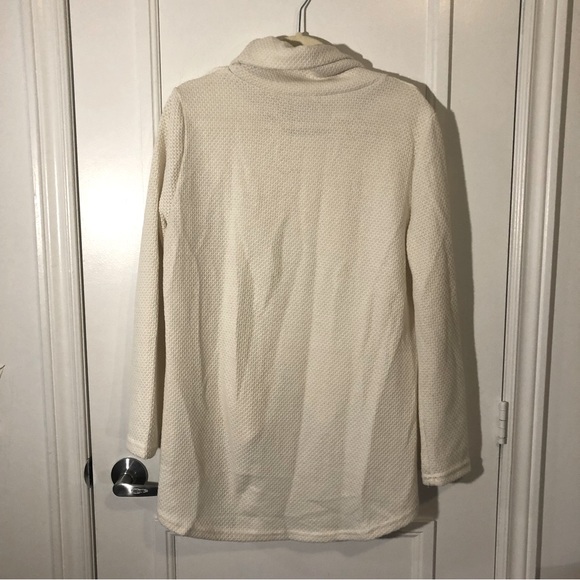 Turtleneck /Cowl Neck Sweater, Long, with Button Detail, Cream, Women’s … - Picture 2 of 5